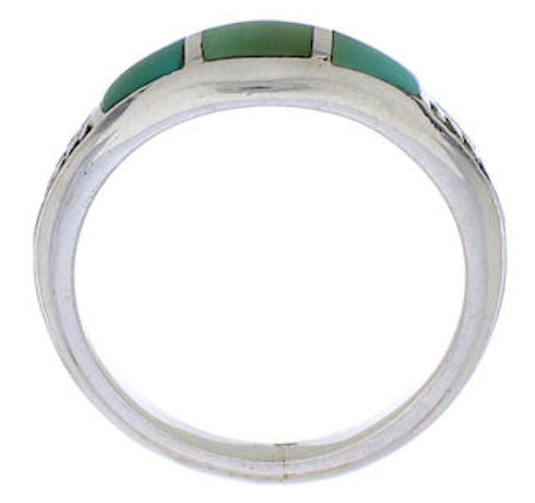 Genuine Sterling Silver Turquoise Inlay Ring Size 6-1/4 UX35199