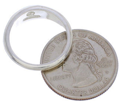 Genuine Sterling Silver Turquoise Inlay Ring Size 6-1/4 UX35199