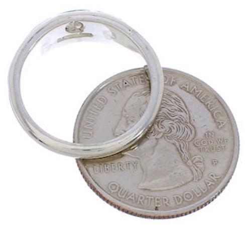 Silver And Turquoise Inlay Southwest Ring Size 6-1/4 UX35205