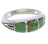 Southwest Sterling Silver Turquoise Inlay Ring Size 6-1/2 UX35217