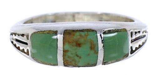Southwest Sterling Silver Turquoise Inlay Ring Size 6-1/2 UX35217