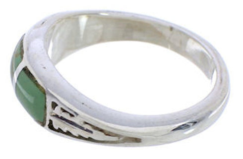Southwest Sterling Silver Turquoise Inlay Ring Size 6-1/2 UX35217