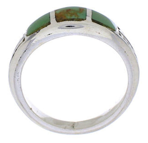 Southwest Sterling Silver Turquoise Inlay Ring Size 6-1/2 UX35217