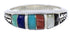 Multicolor Inlay Sterling Silver Jewelry Ring Size 6-1/4 UX35237