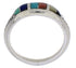 Multicolor Inlay Sterling Silver Jewelry Ring Size 6-1/4 UX35237