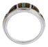 Authentic Sterling Silver Multicolor Inlay Ring Size 8-1/2 UX35325
