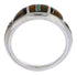 Sterling Silver Jewelry Multicolor Inlay Ring Size 7-3/4 UX35320