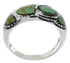 Silver Southwest Turquoise Inlay Ring Size 8-3/4 JX37262