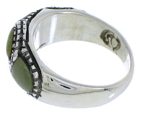 Southwest Sterling Silver Turquoise Inlay Ring Size 7-3/4 JX37275