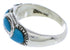Silver Southwest Turquoise Inlay Ring Size 8-3/4 JX37314