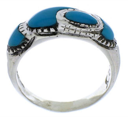 Authentic Sterling Silver Turquoise Southwest Ring Size 8-1/4 JX37288