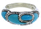 Southwest Silver And Turquoise Inlay Ring Size 8-1/4 JX37342