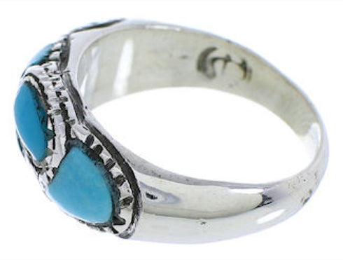 Authentic Southwest Sterling Silver Turquoise Ring Size 7-3/4 JX37325