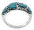 Genuine Sterling Silver And Turquoise Ring Size 8-3/4 JX37380