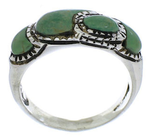 Southwest Silver Turquoise Ring Size 7-1/2 JX37410