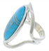 Authentic Sterling Silver Turquoise Ring Size 7-1/4 JX37479