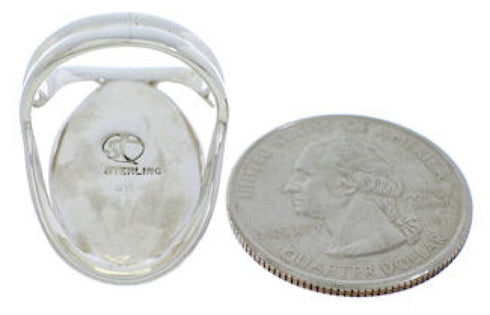 Authentic Sterling Silver Turquoise Ring Size 7-1/4 JX37479