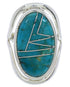 Southwest Sterling Silver Turquoise Inlay Ring Size 5-3/4 JX37526