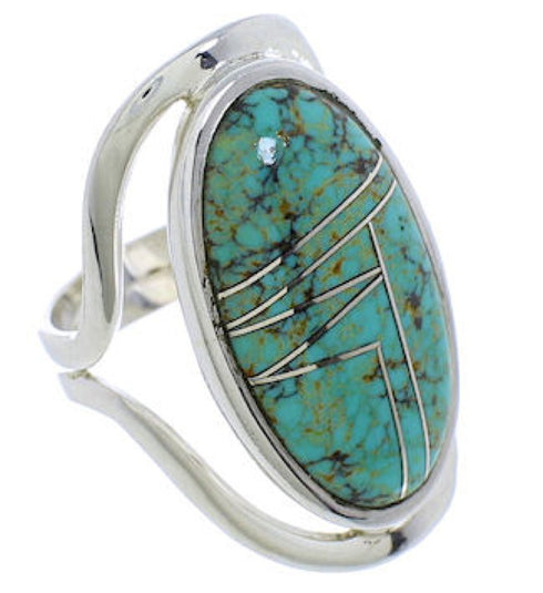Authentic Silver Jewelry Southwest Turquoise Ring Size 5-1/2 JX37568