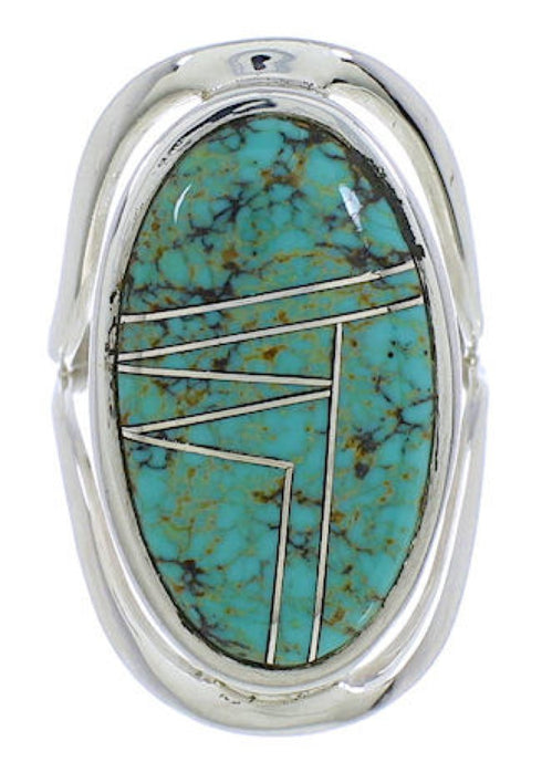 Authentic Silver Jewelry Southwest Turquoise Ring Size 5-1/2 JX37568
