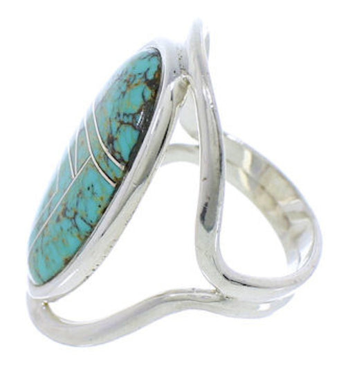 Authentic Silver Jewelry Southwest Turquoise Ring Size 5-1/2 JX37568