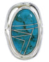 Southwest Sterling Silver Turquoise Inlay Ring Size 5-1/2 JX37591