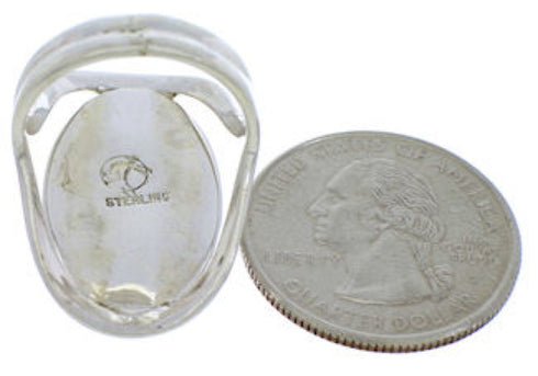 Southwest Sterling Silver Multicolor Inlay Ring Size 6-1/4 JX37663