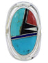 Silver Multicolor Inlay Ring Size 6-1/4 JX37686