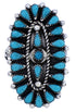 Needlepoint Turquoise Sterling Silver Ring Size 8-1/2 YX35031