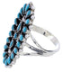 Needlepoint Turquoise Sterling Silver Ring Size 8-1/2 YX35031