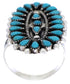 Needlepoint Turquoise Sterling Silver Ring Size 8-1/2 YX35031