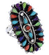 Needlepoint Multicolor Genuine Sterling Silver Ring Size 6-1/4 YX35140