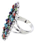 Needlepoint Multicolor Genuine Sterling Silver Ring Size 6-1/4 YX35140