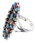 Multicolor Needlepoint Genuine Sterling Silver Ring Size 6-3/4 YX35141