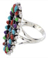 Sterling Silver And Multicolor Needlepoint Ring Size 6-3/4 YX35194