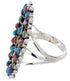 Multicolor Southwest Needlepoint Silver Ring Size 6-3/4 YX35198