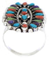 Multicolor Southwest Needlepoint Silver Ring Size 6-3/4 YX35198
