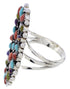 Multicolor Needlepoint And Sterling Silver Ring Size 6 YX35202