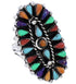 Needlepoint Multicolor Sterling Silver Jewelry Ring Size 5-3/4 YX35213