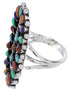 Needlepoint Multicolor Sterling Silver Jewelry Ring Size 5-3/4 YX35213