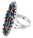 Sterling Silver Jewelry Needlepoint Multicolor Ring Size 5-3/4 YX35224
