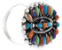Sterling Silver Needlepoint Multicolor Jewelry Ring Size 6 YX35222