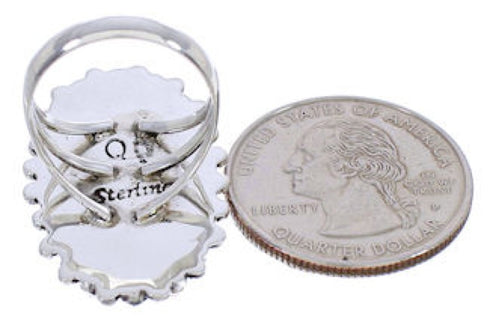 Sterling Silver Jewelry Needlepoint Multicolor Ring Size 5-3/4 YX35224