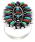Sterling Silver Needlepoint Multicolor Jewelry Ring Size 6-1/4 YX35239