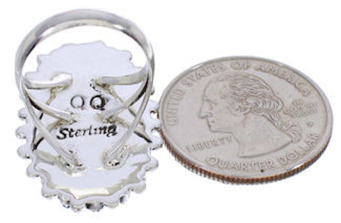 Silver Needlepoint Multicolor Southwest Ring Size 5-1/2 YX35229