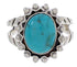 Southwest Sterling Silver Jewelry Turquoise Ring Size 5-3/4 YX35388