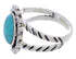 Southwest Sterling Silver Jewelry Turquoise Ring Size 5-3/4 YX35388