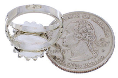 Southwest Sterling Silver Jewelry Turquoise Ring Size 5-3/4 YX35388