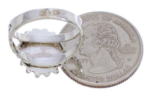 Authentic Sterling Silver Turquoise Jewelry Ring Size 8-1/4 YX35425