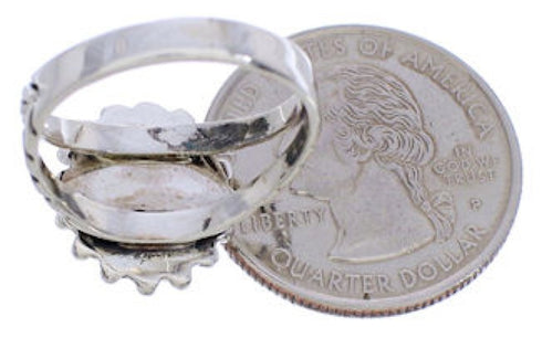 Genuine Sterling Silver Turquoise Southwestern Ring Size 7-3/4 YX35433